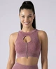 Женский спортивный кроп топ на молнии Nordvik Stone Fusion Zip Top Приглушенный розовый L - изображение 1