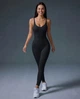 Жіночий спортивний комбінезон Nordvik Peach-Perfect Sculpt Чорний L - зображення 1