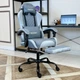 Геймерское кресло DEXON ORVEX RD-6072 с подставкой для ног, из льняной ткани, металлическая крестовина, Серый - изображение 4
