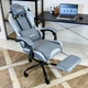 Геймерское кресло DEXON ORVEX RD-6072 с подставкой для ног, из льняной ткани, металлическая крестовина, Серый - изображение 5