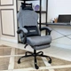 Геймерское кресло DEXON VELARIS RD-6072 с подставкой для ног, из льняной ткани + мягкие подушки из велюра, металлическая крестовина, Темно-серый - изображение 2
