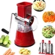 Овочерізка мультислайсер Tabletop Drum Grater Kitchen Master Тертка для овочів і фруктів 3 насадки Red - зображення 1