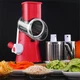 Овочерізка мультислайсер Tabletop Drum Grater Kitchen Master Тертка для овочів і фруктів 3 насадки Red - зображення 4
