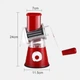 Овочерізка мультислайсер Tabletop Drum Grater Kitchen Master Тертка для овочів і фруктів 3 насадки Red - зображення 7