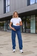 Джинсы прямые для беременных Kestel с регулируемым поясом для будущих мам 5XL (56) Lullababe LB10KS127 синий - изображение 4