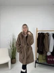 Женская шуба норка с поясом и капюшоном на молнии 85 см MNC Бежевый 39rv320 42 - изображение 1