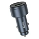 Автомобільний зарядний пристрій HOCO Z57B Glorious 63W dual-port digital display PD45W+QC3.0 car charger Metal Gray - зображення 4