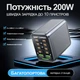 Скоростное зарядное устройство GaN 200 Вт Addap MCS-G1 PD 100 Вт QC 22,5 Вт серебристое - изображение 12