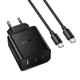 СЗП Hoco N75 Grande 65W QC+PD (1USB-A/2C) + кабель Type-C to Type-C Black - зображення 2