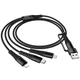 Дата кабель Hoco X123 Victory 6in1 USB/Type-C to Lightning/Type-C/MicroUSB 3A (1m) Black - изображение 6