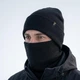 Зимний теплый вязаный молодежный комплект «Остин-Флис», унисекс (мужской/женский), на флисовой подкладке (30 % шерсть, 70 % акрил), черный - изображение 1