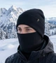 Зимний теплый вязаный молодежный комплект «Остин-Флис», унисекс (мужской/женский), на флисовой подкладке (30 % шерсть, 70 % акрил), черный - изображение 8