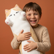 Мягкая Игрушка Кот Батон 110 см, Плюшевый Котик с примпруженными Очиха, Бежевый - изображение 7