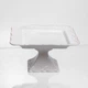 Тортовница фруктовница фарфоровая квадратная подставка для торта на ножке White Square 15х15 см тарелка конфетница ваза подставка для торта капкейков десертов пирожных фруктов конфет Белый - изображение 1