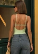 Боди в рубчик с открытой спиной Missguided tjf28374b73 38 салатовое (100016261) - изображение 2