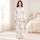 Комплект женской пижамы Lesko Blue flower L рубашка с длинным рукавом и штанами одежда для дома - изображение 1