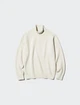 Чоловічий джемпер на блискавці Uniqlo Soufflé Yarn M молочний - изображение 2