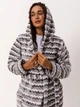 Халат женский из велсофту теплый с капюшоном зимний BARWA garments 0227/1 XL Серый (2110022714101) - изображение 4