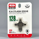 USB флешка 128Гб 4в1 USB MicroUSB Lightning Type-C XO DK04 - зображення 3