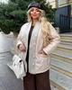 Жіноча демісезонна стьобана куртка подовженого крою з трикотажною планкою та кишенями ELFBERG RE-172 58-60 Бежевий (2000001165645) - зображення 1