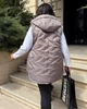 Жіночий демісезонний стьобаний жилет подовженого крою з капюшоном та кишенями ELFBERG RE-160 66-68 Мокко (2000001164822) - изображение 5