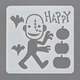 Трафарет на Хелловін для торта Франкенштейн гарбузи та привиди шаблон для прикрашання випічки 13 на 13 см сірий - зображення 2
