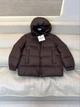 Женская пуховая куртка Max Mara коричневая с капюшоном зимняя, M - изображение 1