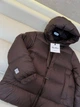 Женская пуховая куртка Max Mara коричневая с капюшоном зимняя, M - изображение 5