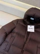 Женская пуховая куртка Max Mara коричневая с капюшоном зимняя, M - изображение 6
