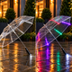 Прозора LED-парасоля від дощу 103 см з ліхтариком для фотосесій різнокольоровим підсвічуванням та міцними карбоновими спицями - зображення 7