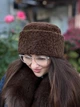 Зимняя теплая меховая шапка TEDDY LUXE с флисом женская коричневая - изображение 2