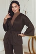 Жіноча кофта-жакет на запах з поясом і ґудзиком 42–52 L-XL - зображення 1