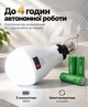 Лампочка акумуляторна світлодіодна 30W LED з гачком для дому дачі кемпінгу аварійного освітлення переносна USB Type-C зарядка - зображення 3