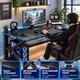 Игровой компьютерный стол геймерский 100×60×72,5 см Черный (md-17918) - изображение 3