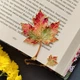 Металева закладка для книг у вигляді листка ''Клен'', закладинка для книги. мл-0045 - зображення 1
