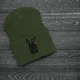 Теплая мужская шапка хаки Intruder с добавлением шерсти и фирменной вышивкой Bunny logo надежная модель для сильных морозов - изображение 2