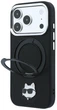 Чохол для смартфона Apple iPhone 17 Pro Max / 18 Pro Max Karl Lagerfeld with Ring Stand 360 Choupette Head Pin MagSafe Black (KF003216) - зображення 2