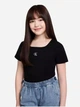Детская футболка для девочек Calvin Klein 158684846 128 см Черная (1159854963) - изображение 1
