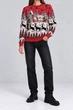 Свитер женский новогодний красный с узором. L-XL (407766) - изображение 2