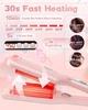 Потрійна плойка-хвиля для волосся NOVUS Hair Waver NV210AI (потрійні щипці для глибоких хвиль та голлівудської укладки) Рожевий - зображення 4