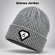 Зимняя мужская шапка Nike Air Jordan для зимы, теплая вязаная шапка Найк Джордан с нашивкой Jumpman, универсальный размер One Size серый цвет JDR050 - изображение 1