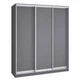 Шкаф-купе трехдверный MebelStar Стандарт AL 3ДСП 180x60x240 см Антрацит (MBS-1485) - изображение 3