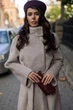 Класичне вовняне жіноче пальто зі стійкою та поясом Stella Polare (світло-бежевий, 54), 131112, 131038 - изображение 3