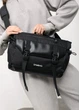 Жіноча сумка для ноутбука Sambag 33х26х11 см екошкіра з перфорацією чорна - зображення 5