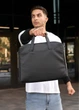 Сумка для ноутбука Sambag Roll з перфорацією 35х28х5 см чорна екошкіра - зображення 1