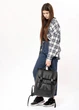Женский рюкзак ролл Sambag Loft Zard 46x28x13 см экокожа чёрный с клапаном - изображение 4