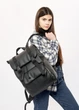 Женский рюкзак ролл Sambag Loft Zard 46x28x13 см экокожа чёрный с клапаном - изображение 9
