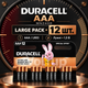 Щелочные батарейки DURACELL AAA (LR03) MN2400 12 шт, Large Pack, Alkaline 1,5 В с защитой от протекания - изображение 1