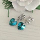 Сережки Hand Made з родієвим покриттям та кристалами Swarovski кольору Bermuda Blue - зображення 1
