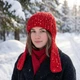 Женская вязаная шапка-ушанка “Ms. Jes” красная с пайетками – ручная работа от PRIGRIZ, 50-58 - изображение 1